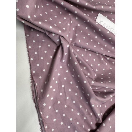 Хлопковая ткань, розовая в горох