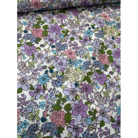 Puuvillane kangas "lilla aed"