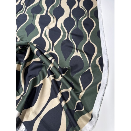 Siid, oliivroheline musta mustriga