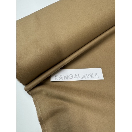 Шерстяная пальтовая ткань, пудро-бежевая 