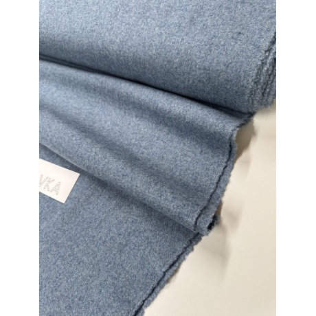 Шерстяная пальтовая ткань, голубая