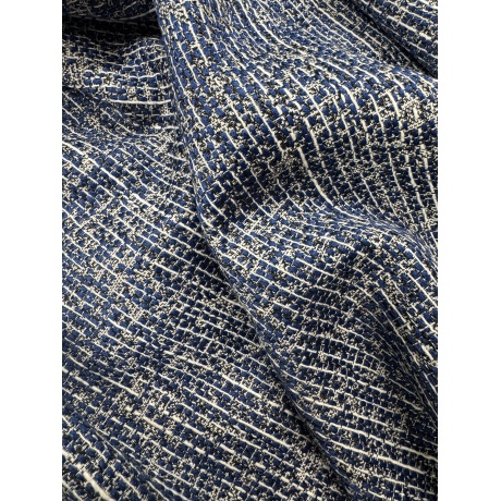 Puuvillane bukleekangas, sinine-hõbedane