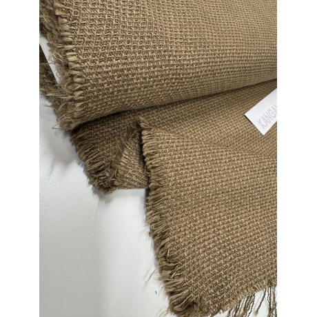 Хлопково-вискозное букле, бежевого цвета