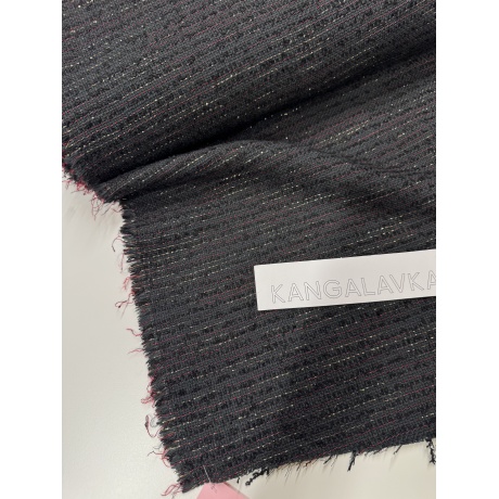 Puuvillane-viskoosne bukleekangas, must 