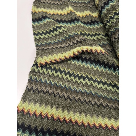 Шерстяная ткань в стиле Missoni, зелёная