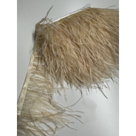 Тесьма из перьев страуса "ваниль" 12 см