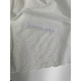 Broderie puuvillane kangas, loodusvalge värvi, oksakesed